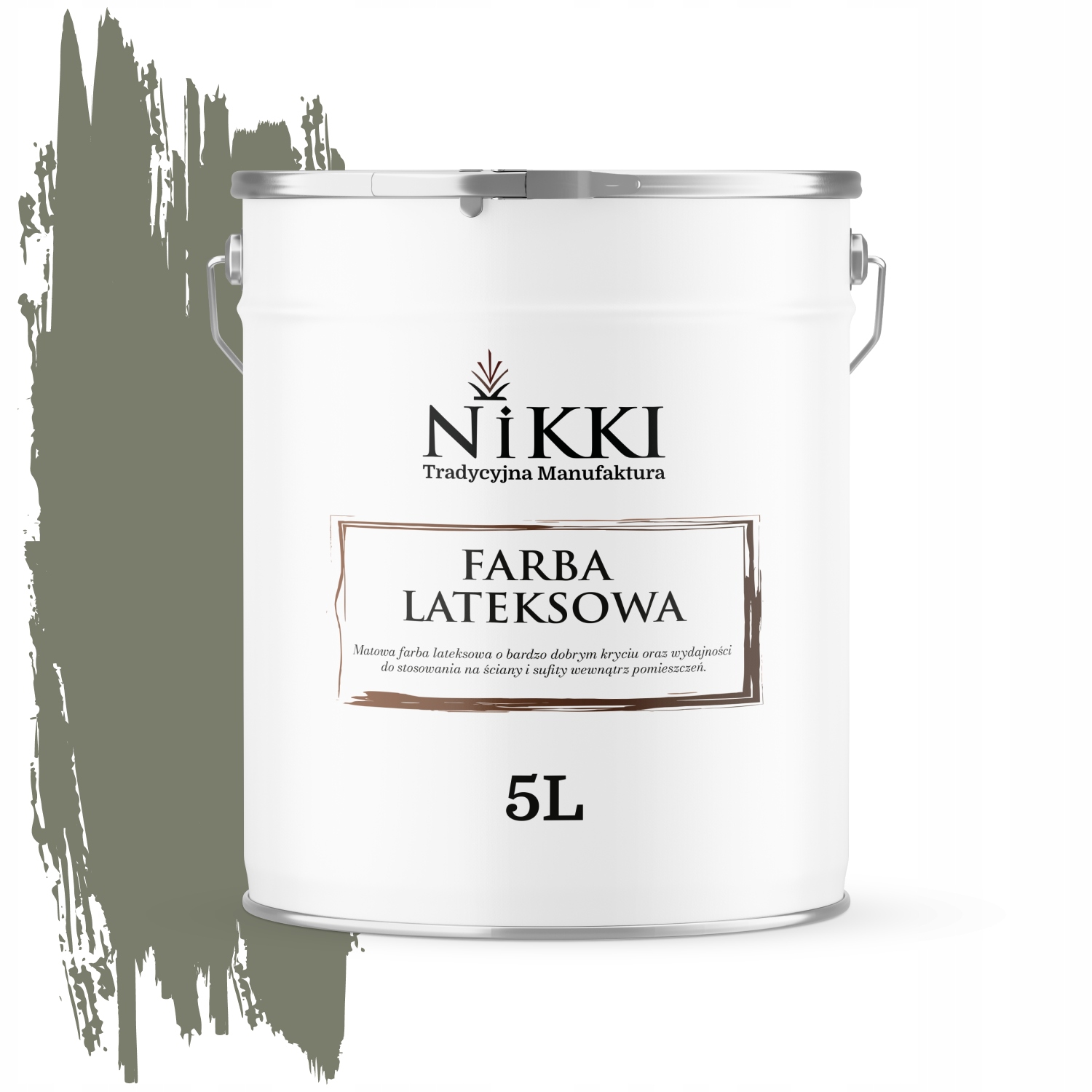 Latexová Farba Na Stenu Farba Khaki Tmavá H1720 5L Hlboká Matná Na Steny