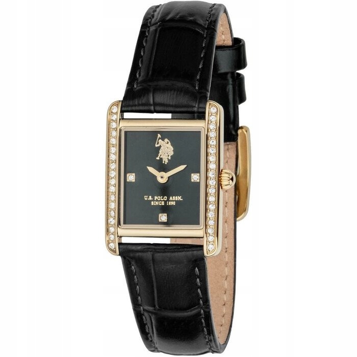 Dámské hodinky U.s. Polo Assn. Kate USP8456BK Quartz Kožený řemínek černý