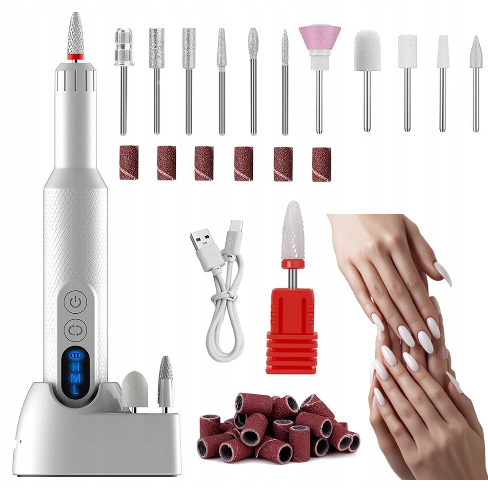 Profesionální Bruska Na Nehty Manikúra 20000RPM Bezdrátová Sada