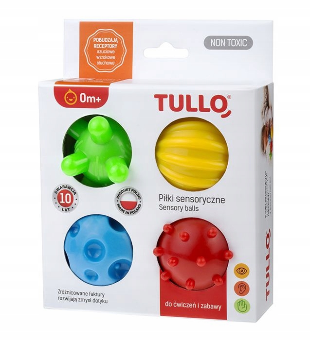 

Tullo Piłki Piłeczki sensoryczne 4 szt 0+