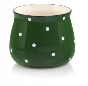 

Doniczka osłonka Ceramiczna zielona kropki Ø 16