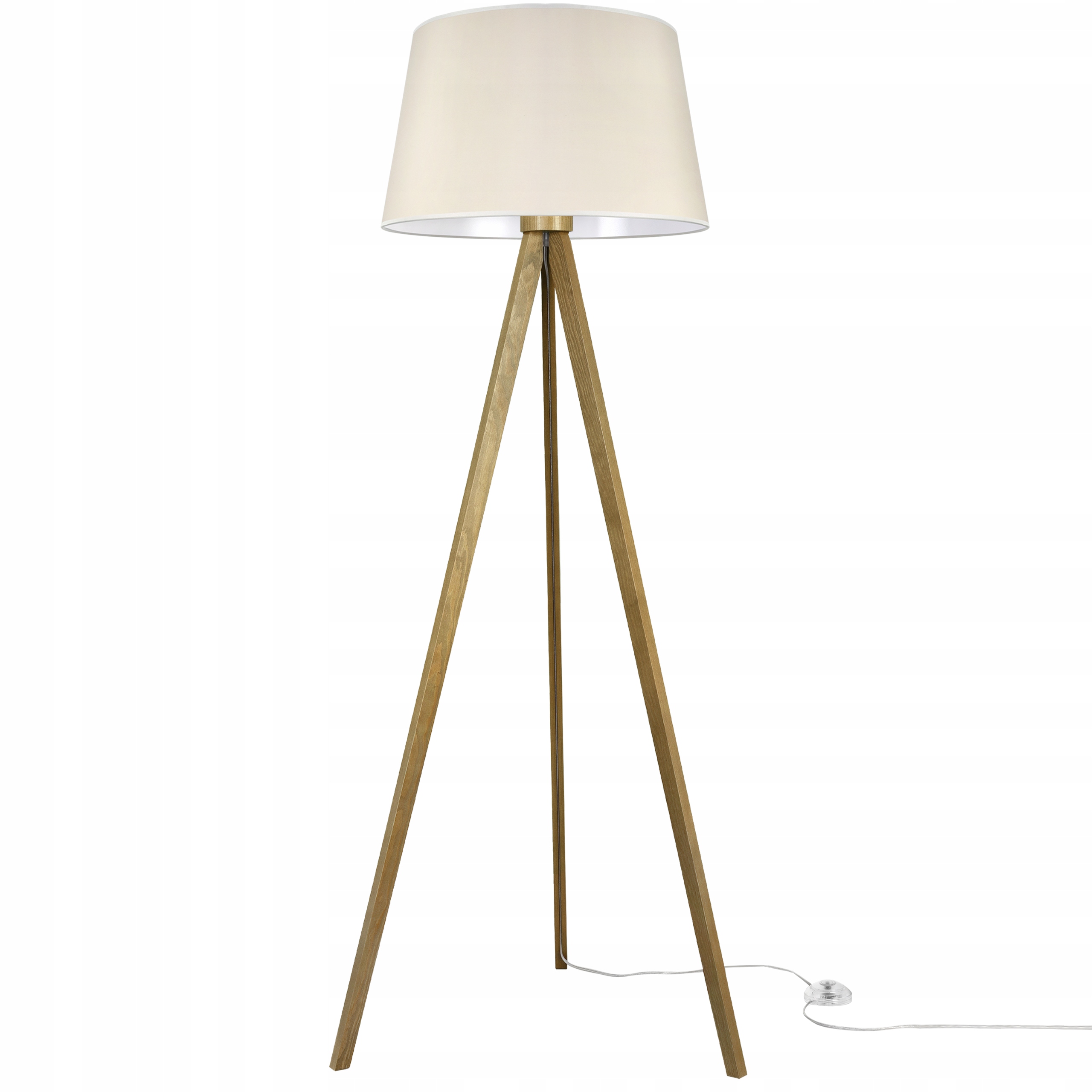 Stojacia Podlahová Lampa Trojnožka S Tienidlom Do Spálne, Obývačky, Boho Drevo