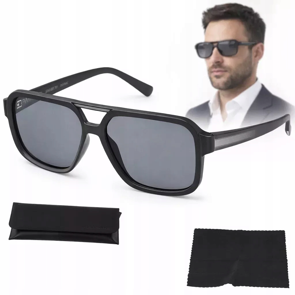 Pánské matné černé polarizační brýle pro řidiče Solano SS21102C