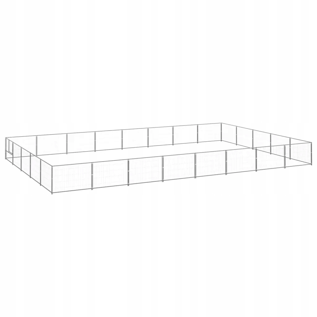 Levně Psí kotec stříbrný 40 m² ocel