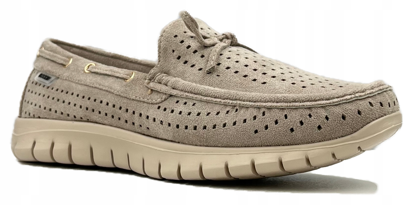 Damskie Mokasyny Miękkie Modne Ażurowe Beżowe Lato Wiosna 39