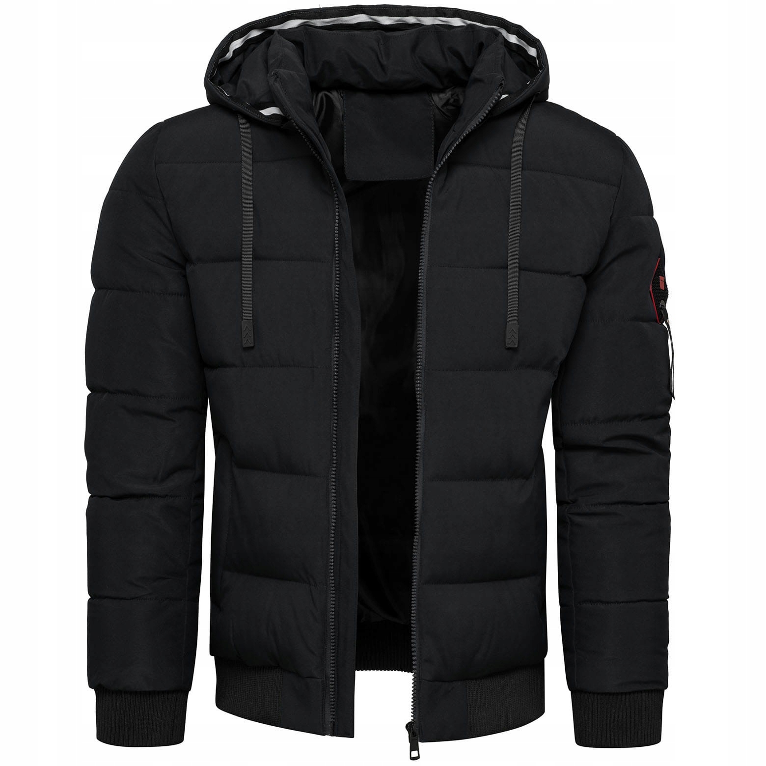 Pánská zateplená bunda s kapucí černá S