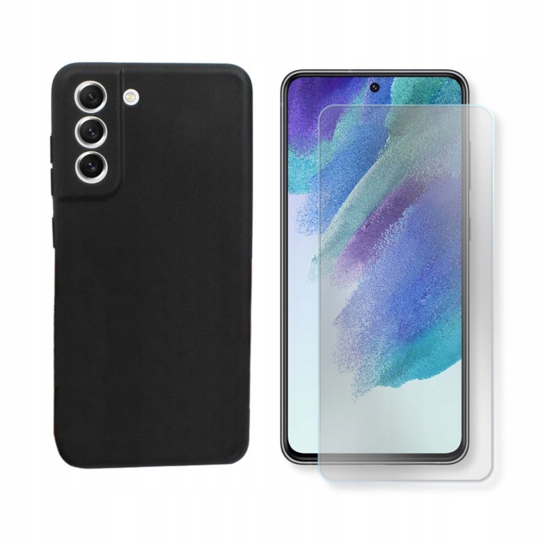 

Etui Jelly Case do Samsung S21 Fe Matt czarn+SZKŁO