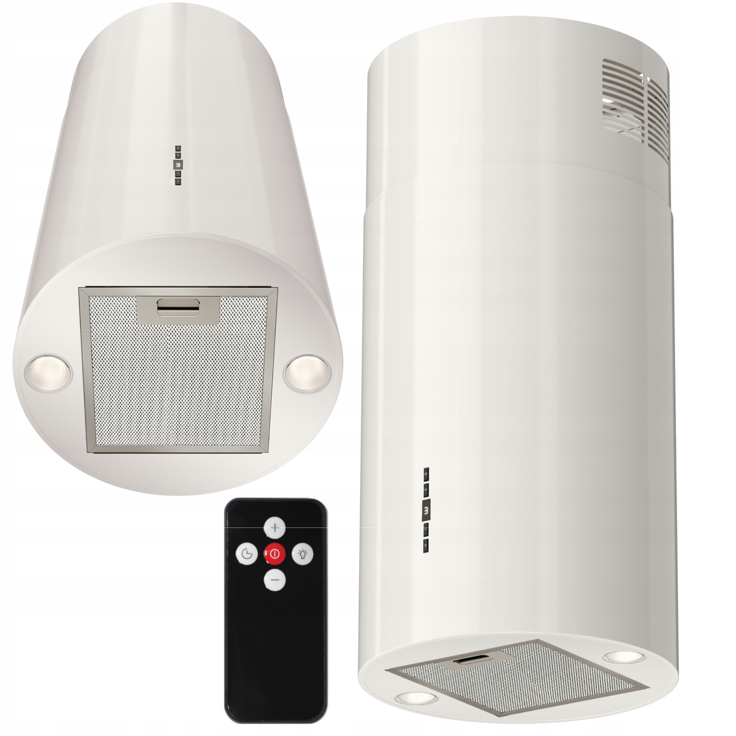 Okap kuchenny wyspowy kominowy tuba 39 cm Maan Elba pilot Mocny Led Cichy