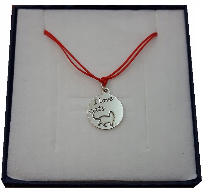 

Bransoletka sznurkowa kot kotek Srebro 925 Grawer