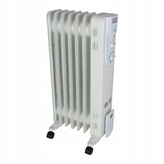 Olejový radiátor 1500 W biely 7-rebrový