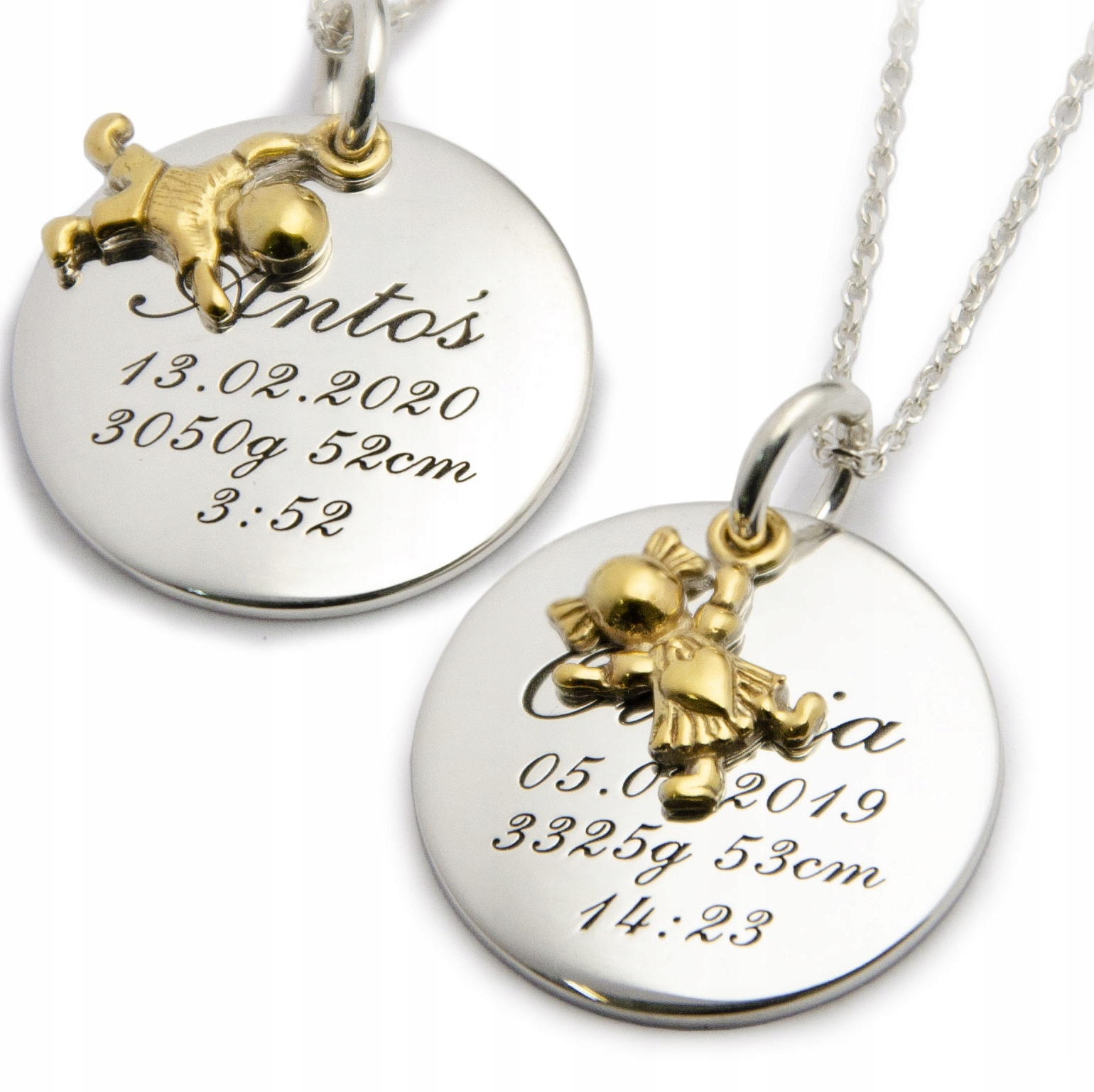 

srebrny naszyjnik baby Boy/girl +grawer