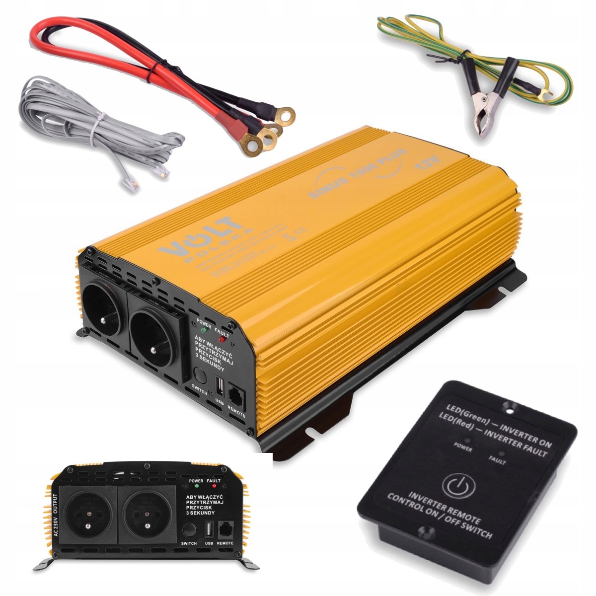 PRZETWORNICA NAPIECIA DO KAMPERA 12V 230V 1500W