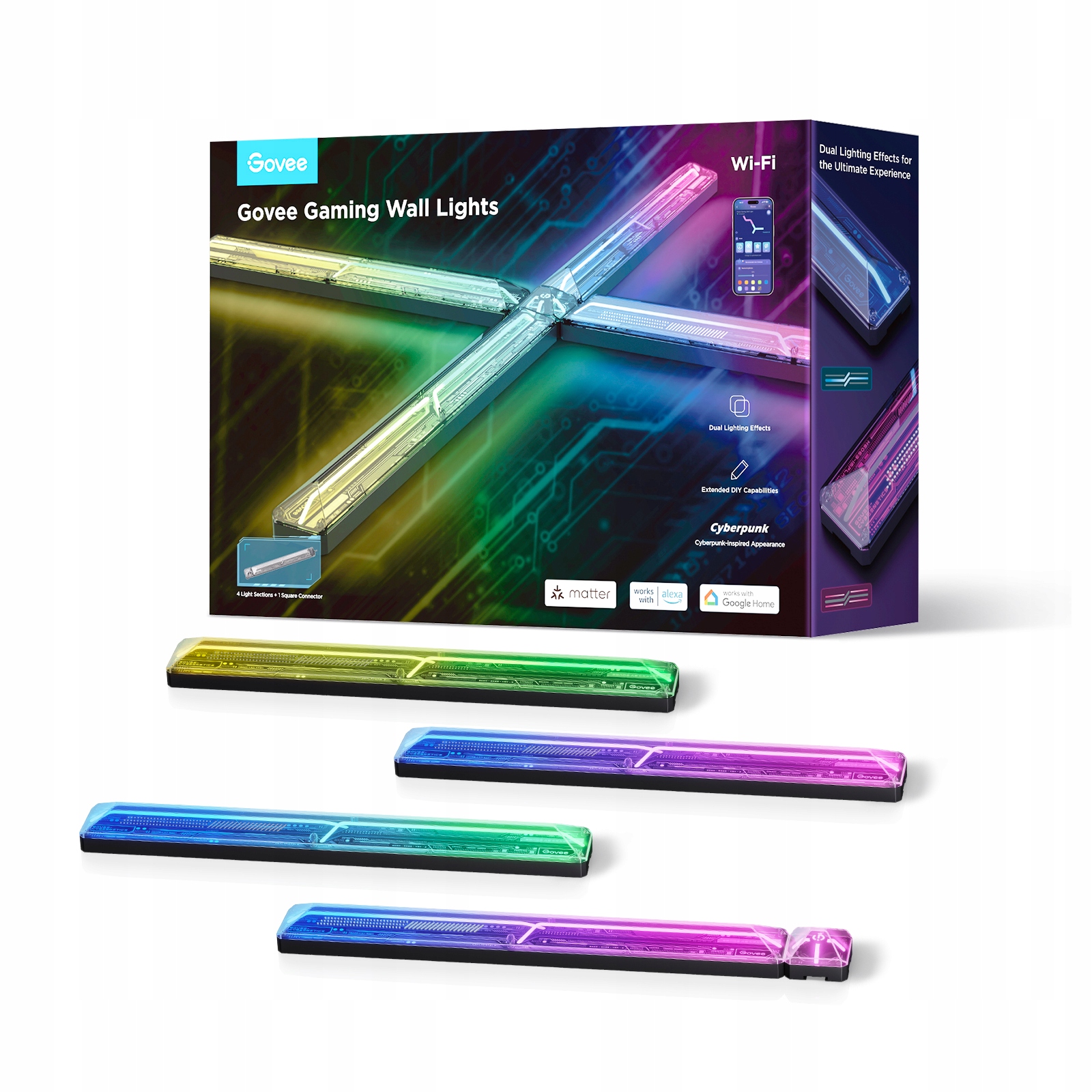 Govee H6063 Gaming Wall Light Led osvetlenie Rgbic, 2.4 GHz Wi-Fi Blu