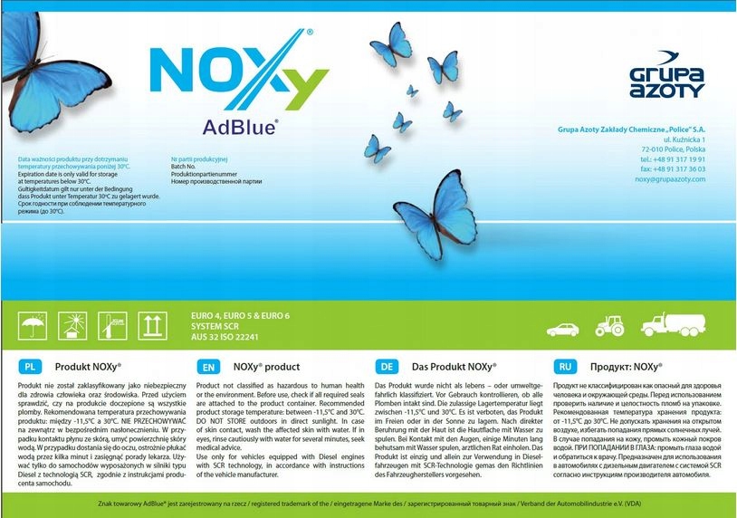 PŁYN AdBlue Noxy 10 Litrów Producent NOXy
