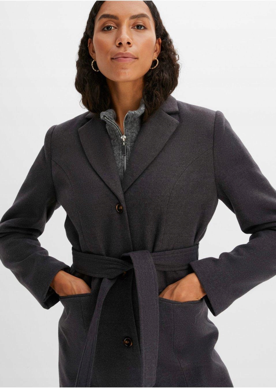 PŁASZCZ DAMSKI BONPRIX 48 Rękaw długi rękaw