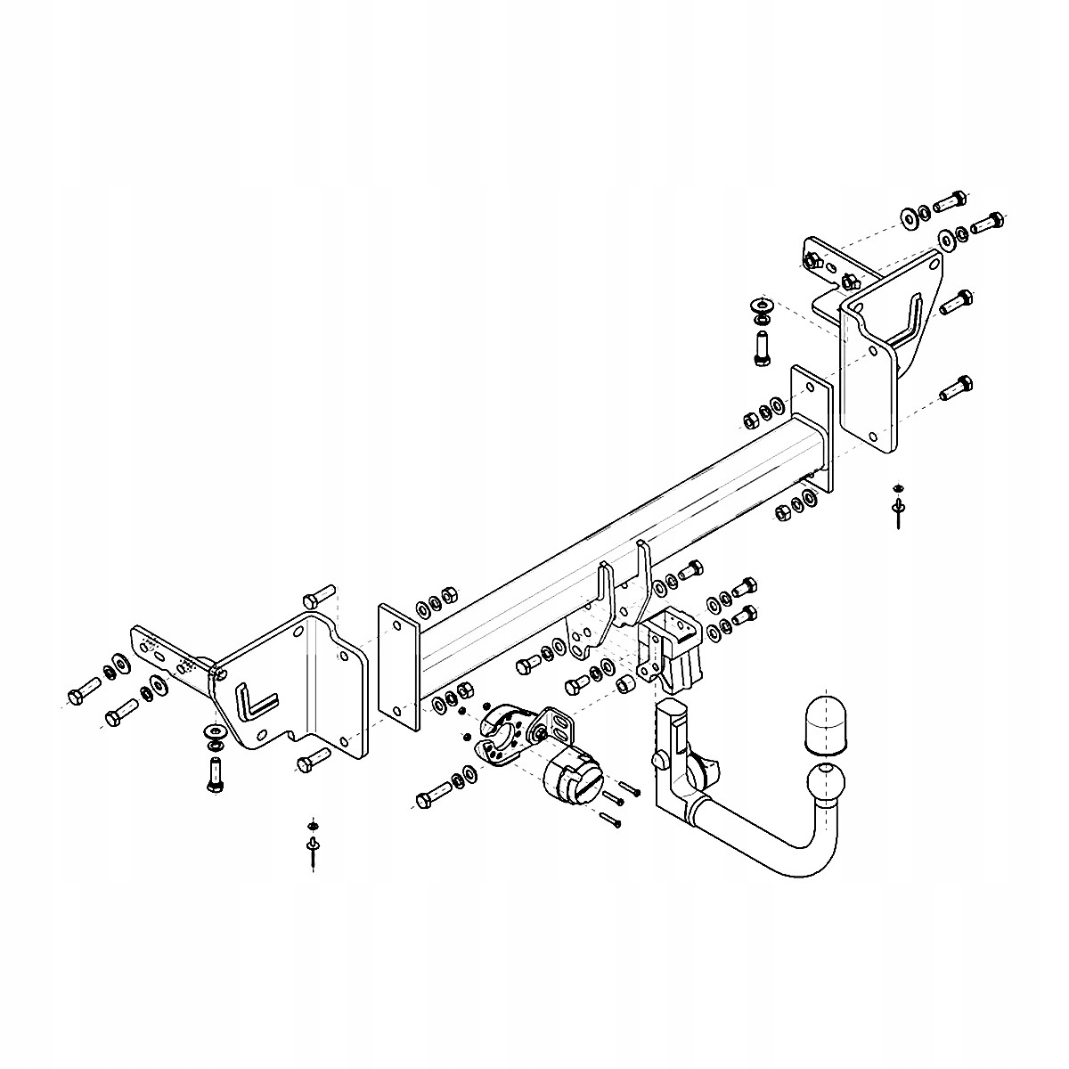 Hak Wypinany do Jeep Cherokee FL KL SUV od 18 MODUŁ WIĄZKA 13 PIN GRATIS Producent Steinhof