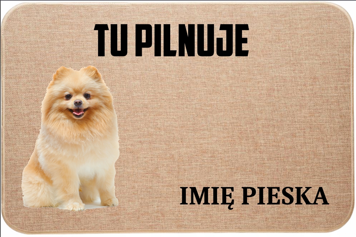 Lněný Vstupní Stěrač Tu Hlídá Jméno Pejska Miniaturní Špic