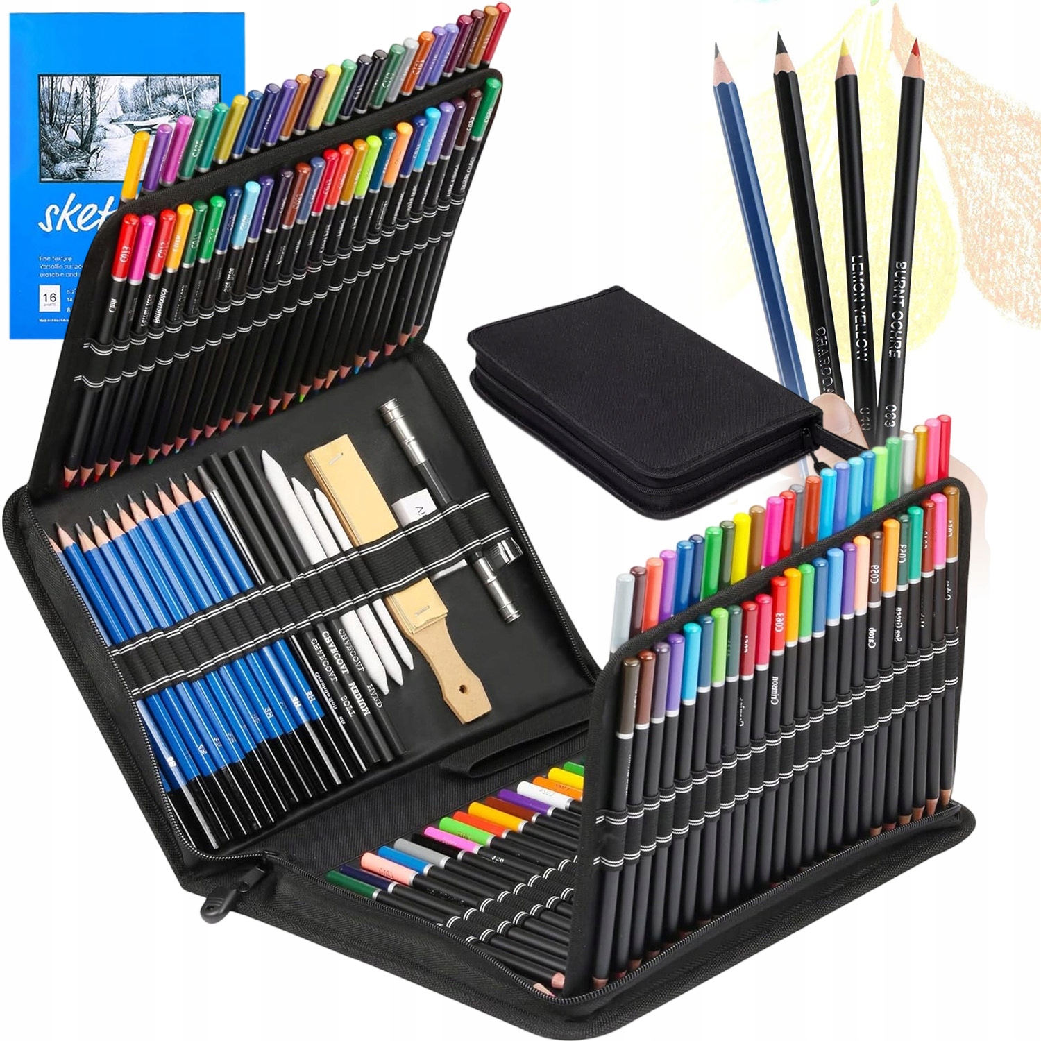 Pastelky Umělecké Profesionální Sada Vysoké Kvality 145 Kusů