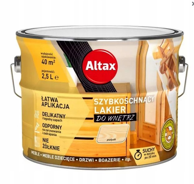 Altax Lakier do Wnętrz 2,5l Bezbarwny Połysk