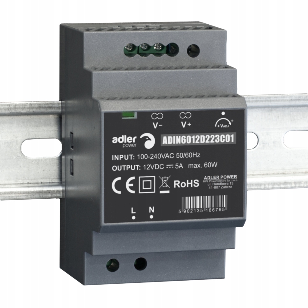 Zasilacz na szynę DIN Adler 24V 60W ADIN6024