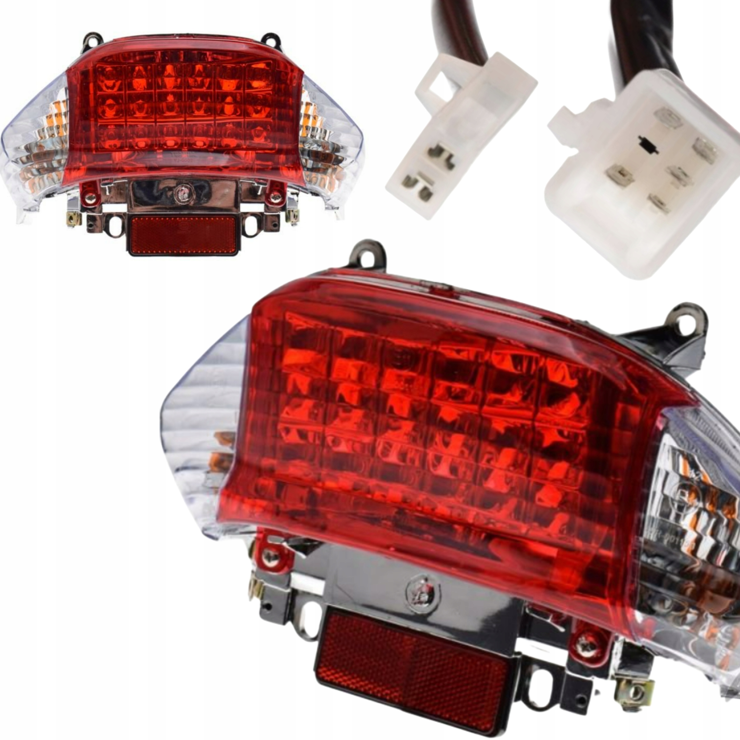 Motocyklová Lampa Zadní Skútr Motocykl GY6 4T Led Žárovky Homolagace E11