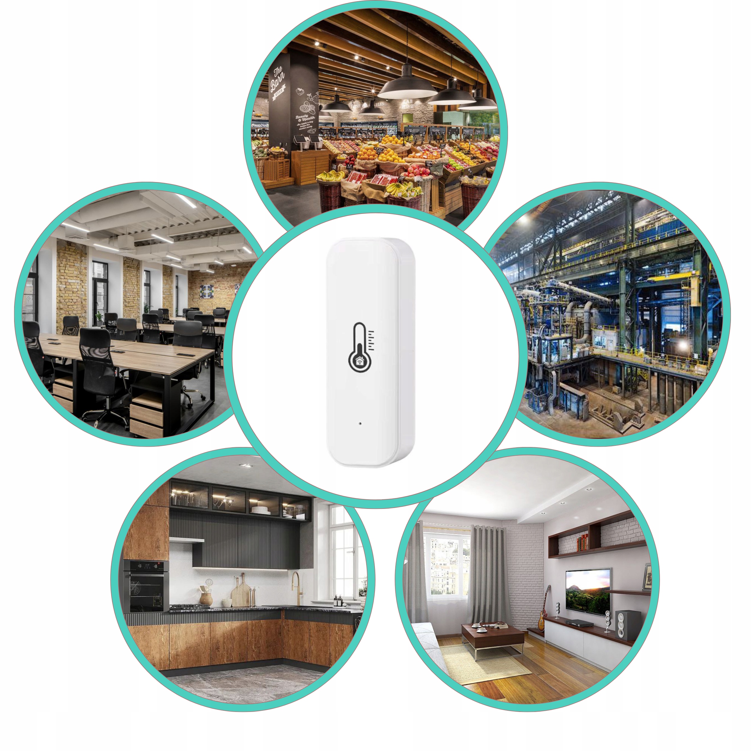 Inteligentny czujnik temperatury i wilgotności Wi-Fi Tuya/Smart Life TH01 Marka inna