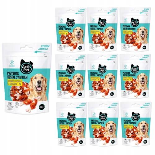 Levně Pamlsek pro velkého psa Kostky s vápníkem 10x80g Activ Pet