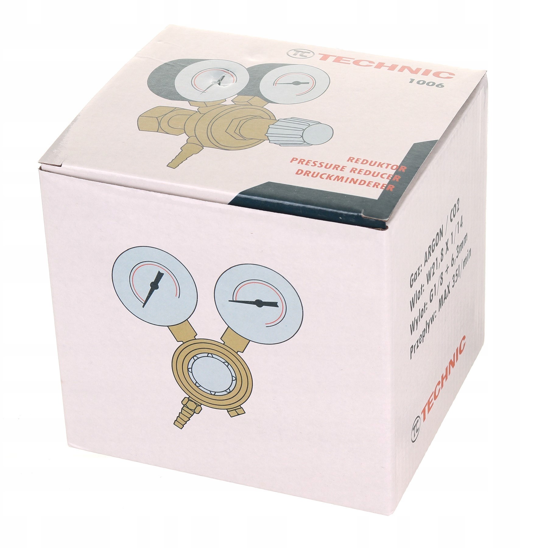 Reduktor Ciśnieniowy CO2 Argon Butli Dwa Manometry Marka TC Technic