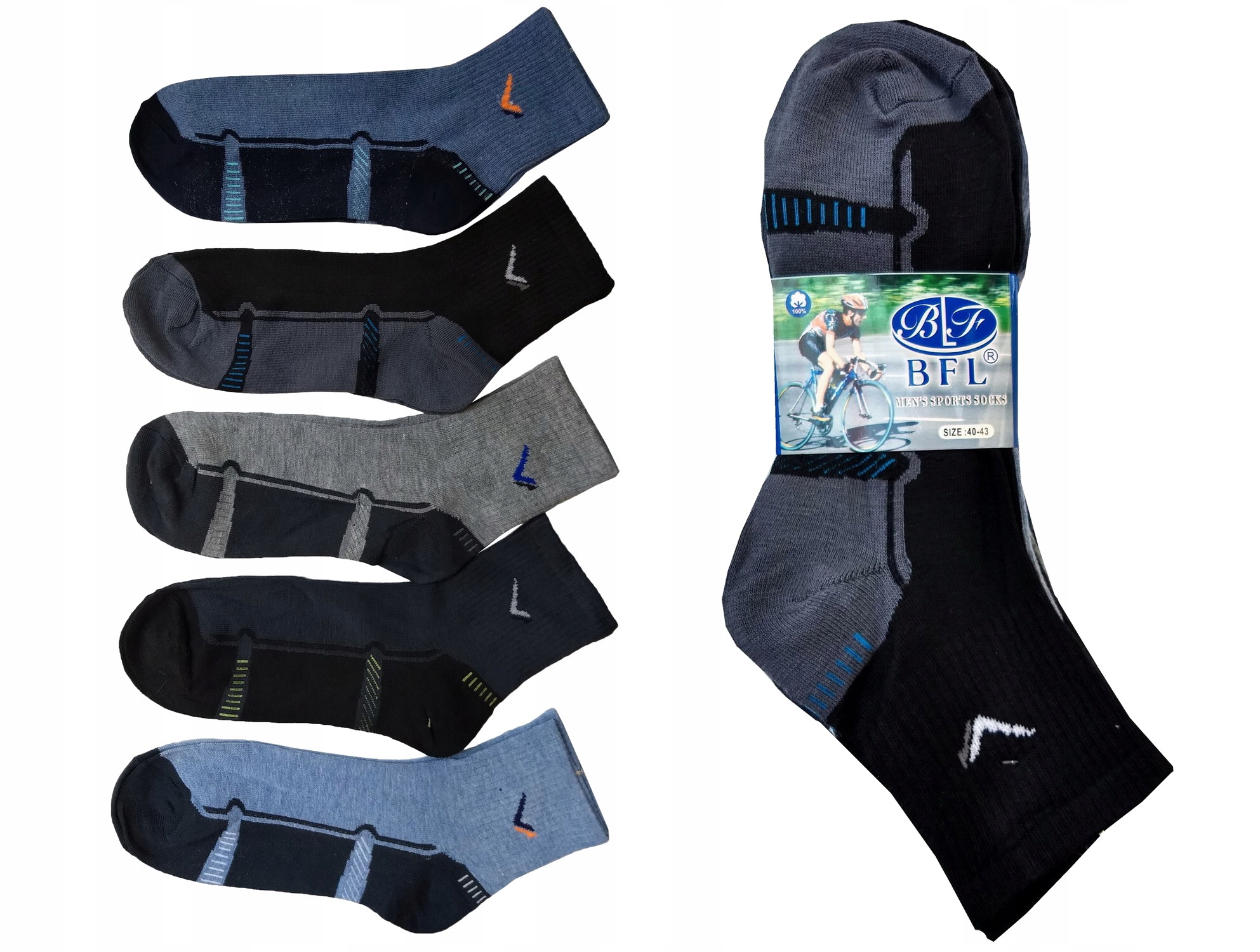 

5x skarpetki Męskie zakostki Sportowe 40-43