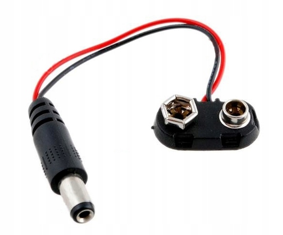 

Złącze adapter wtyk do baterii 9V 6F22 DC 5.5/2.1