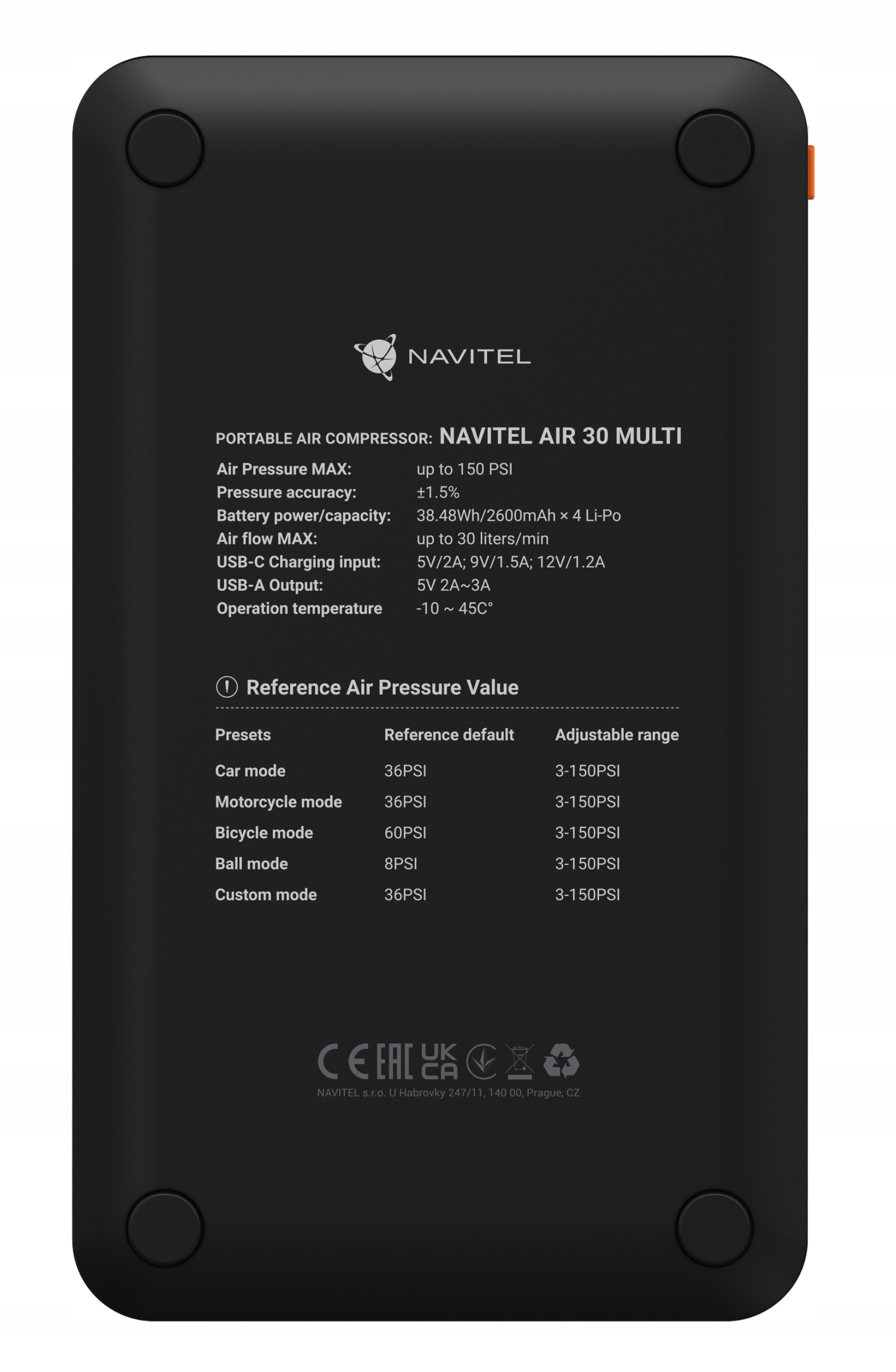 NAVITEL AIr 30 Multi KOMPRESOR Rozruch + kable 10 000 MAH Marka bez marki