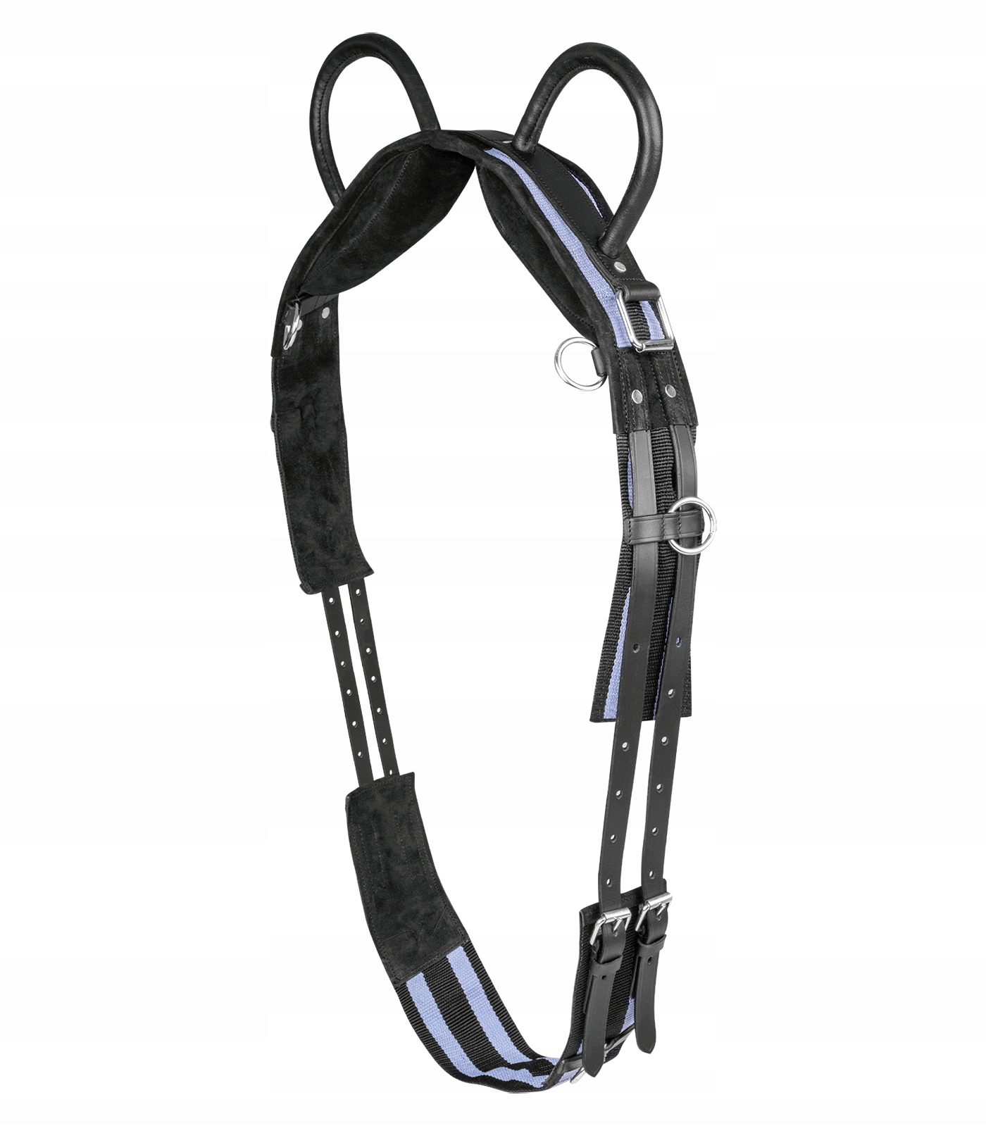 Pas do woltyżerki hipoterapii z uchwytami Waldhausen szaro/czarny Shetty