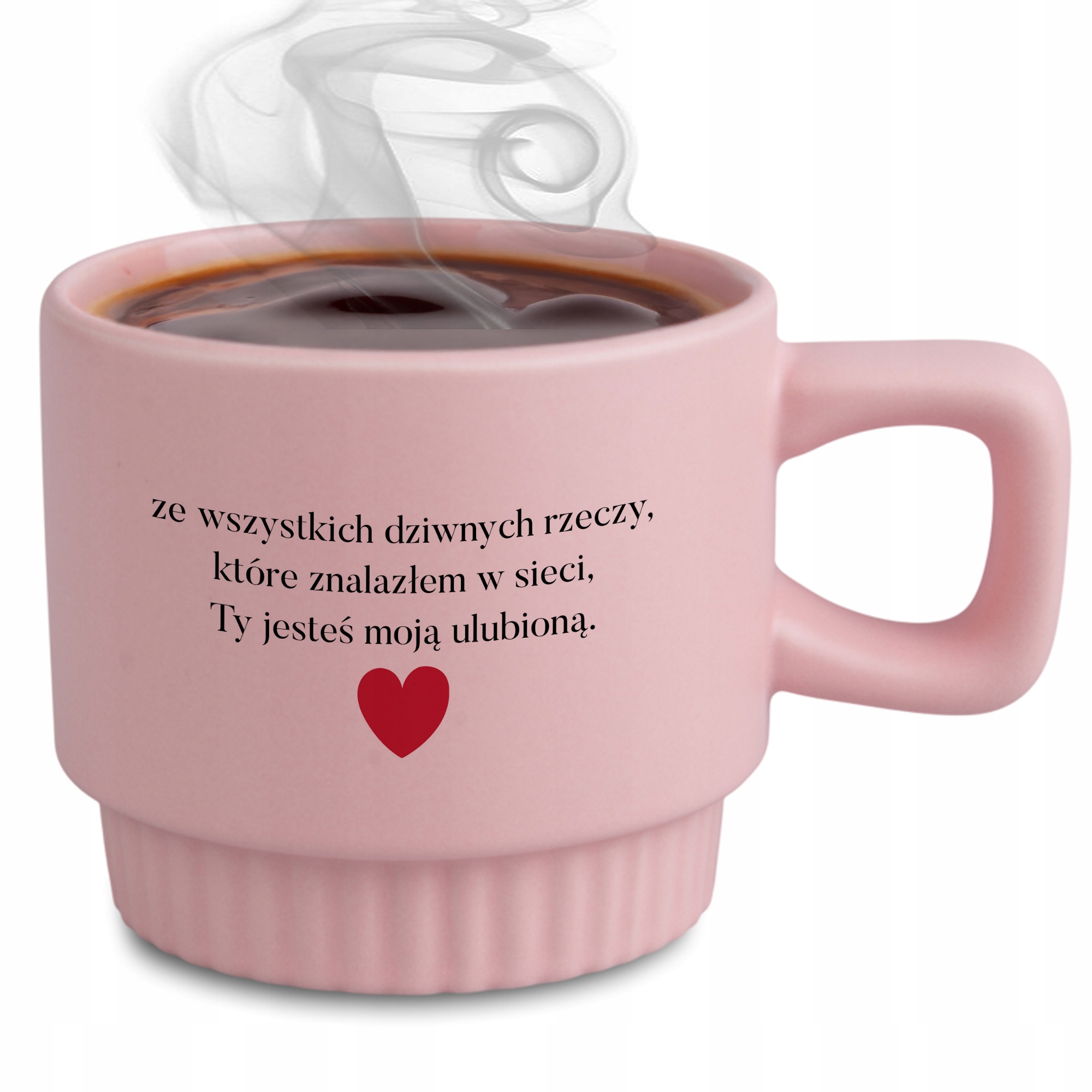 Ryhovaný Hrnček, Elegantný Darček Do Práce V Kancelárii, Ružový, Ty Si Obľúbený