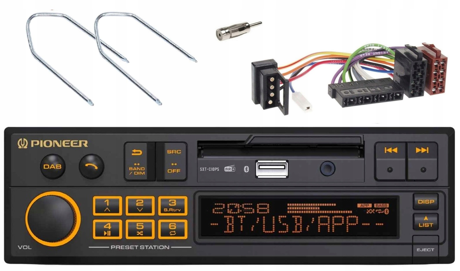 Retro autorádio Dab+ Bluetooth pre Mercedes W124 Pioneer SXT-C10PS