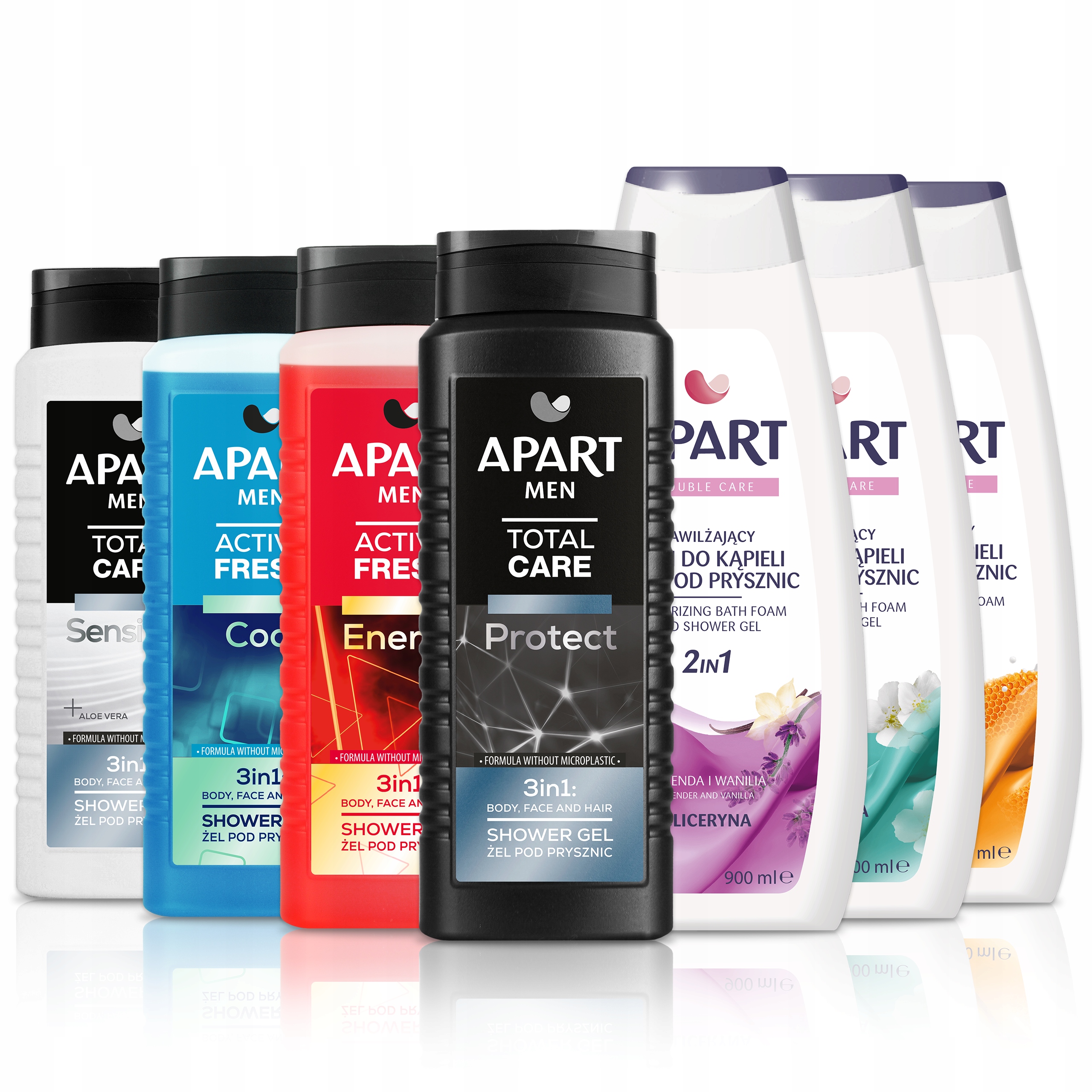 Apart sprchový gel Pánský 500 ml sprchový gel Dámský 900 ml Mix Set