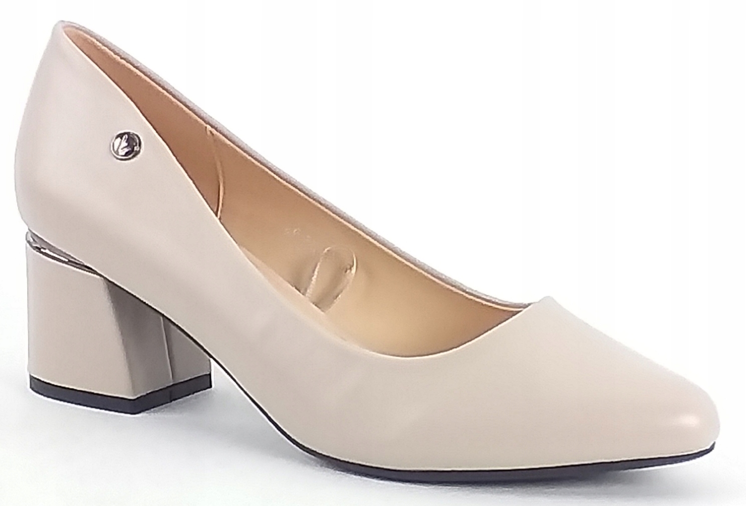 Czółenka Vinceza 62292BK Na Słupku Stabilne Półbuty Wkładka Skóra Szare 38