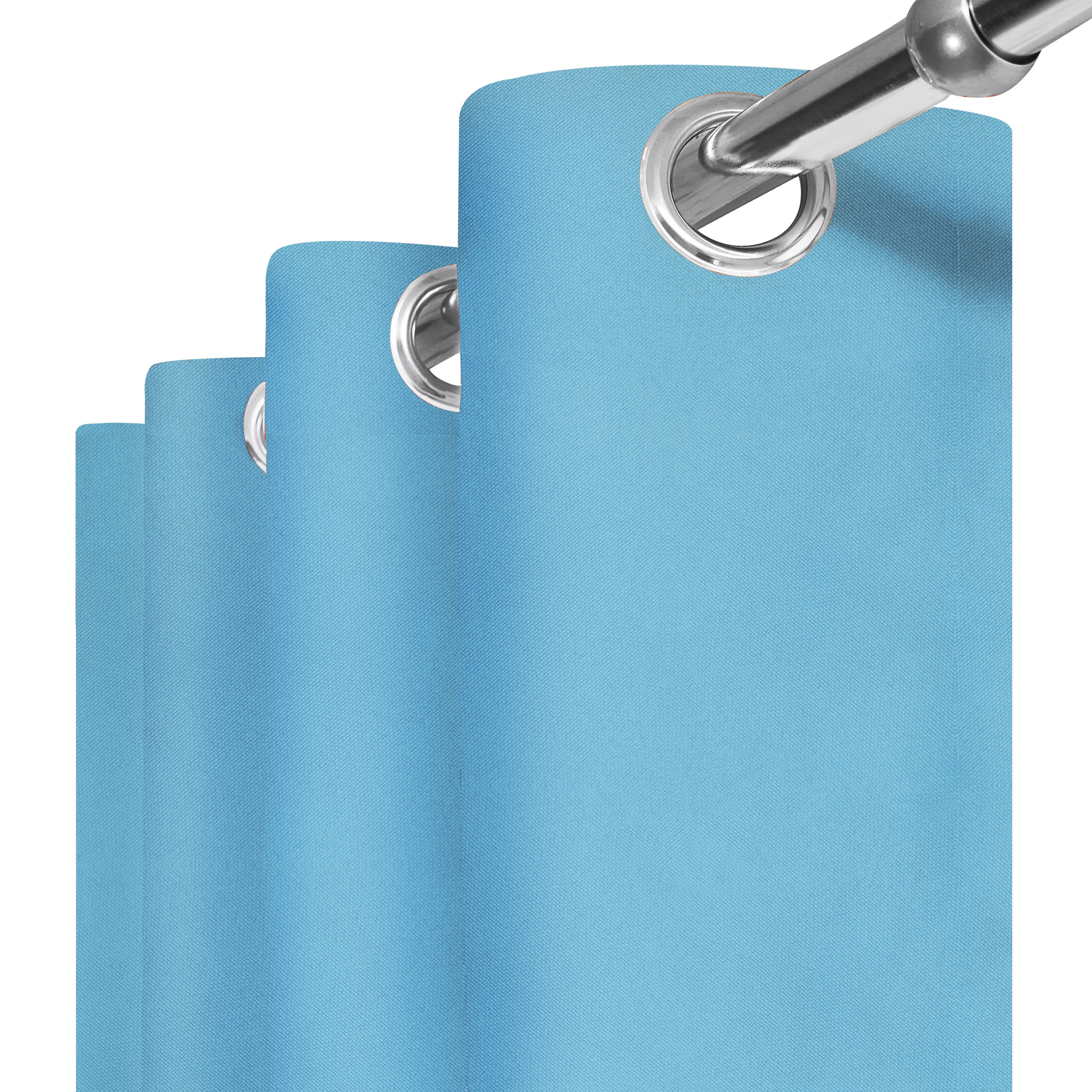 

Gotowa Zasłona na Przelotkach 140x250 błękitna