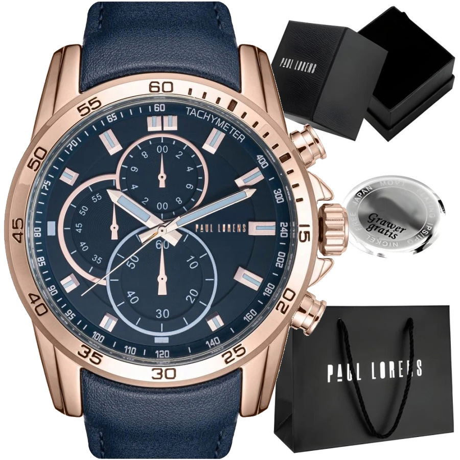 Pánské hodinky Paul Lorens Matias – klasický, elegantní kožený pásek