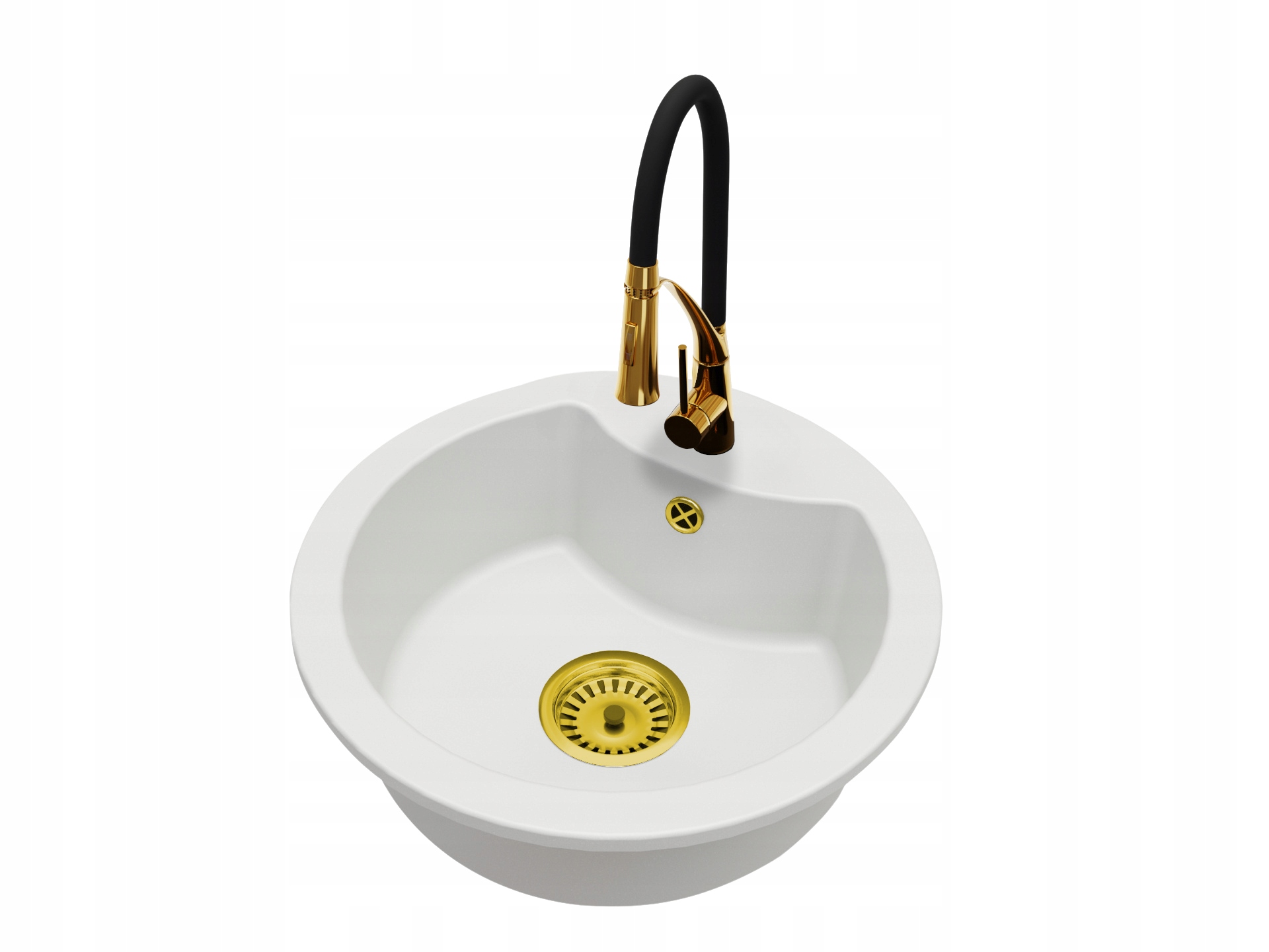 Kuchyňský dřez Jednokomorový Mila Sifon Zlato Baterie Nexo Zlato