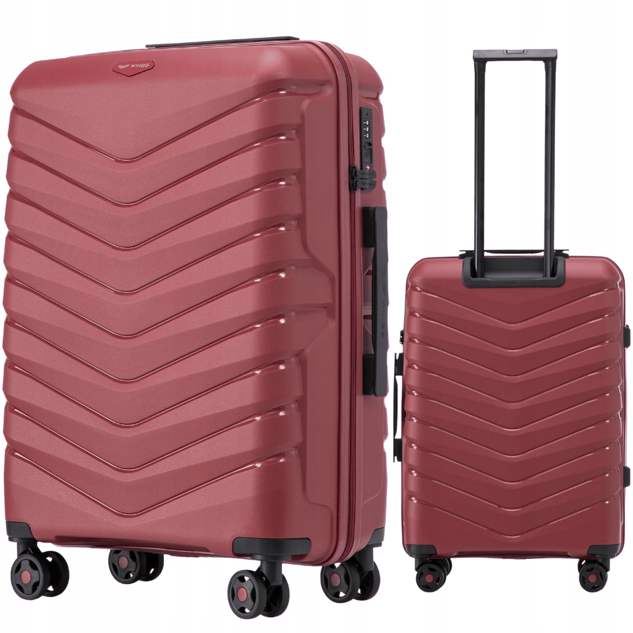 Kufr Velký, prostorný, Tvrdý Wings, zavazadlo Zapsané do letadla, 4 kolečka