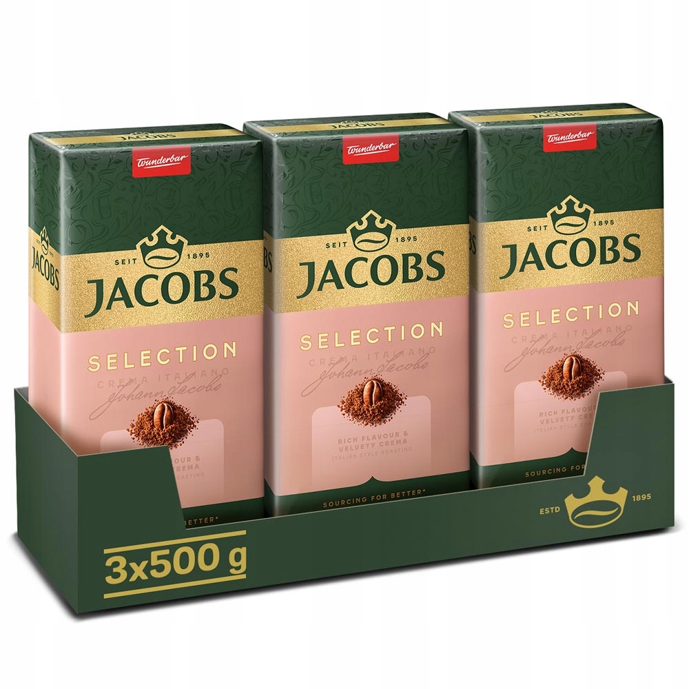 Kawa mielona Jacobs Crema Selection Italiano 3x 500g zestaw (1,5 kg)