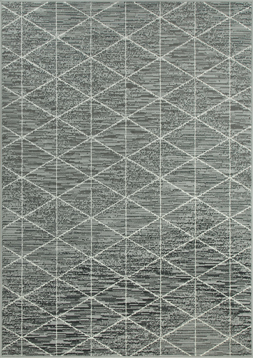 

160x225 cm Modny Szary Dywan Luna Romby Trójąkty