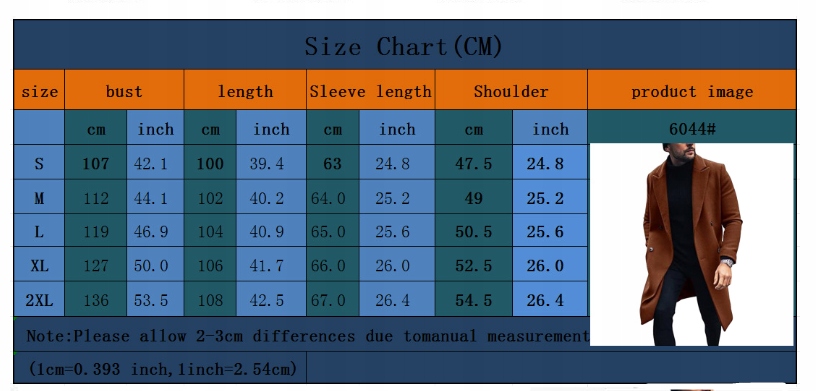 ELEGANCKI DŁUGI MĘSKI PŁASZCZ JESIENNO ZIMOWY Długość przed kolana