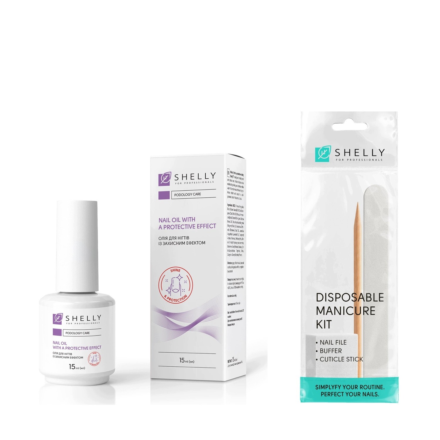 Ochranný olej na nehty a kůžičku Shelly 15 ml sada na manikúru