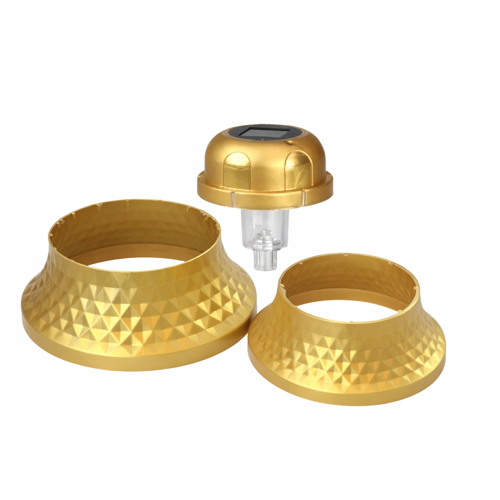 Zestaw SOLARNY do znicza – Kapturek Solarny + 2 podstawki | Złoty