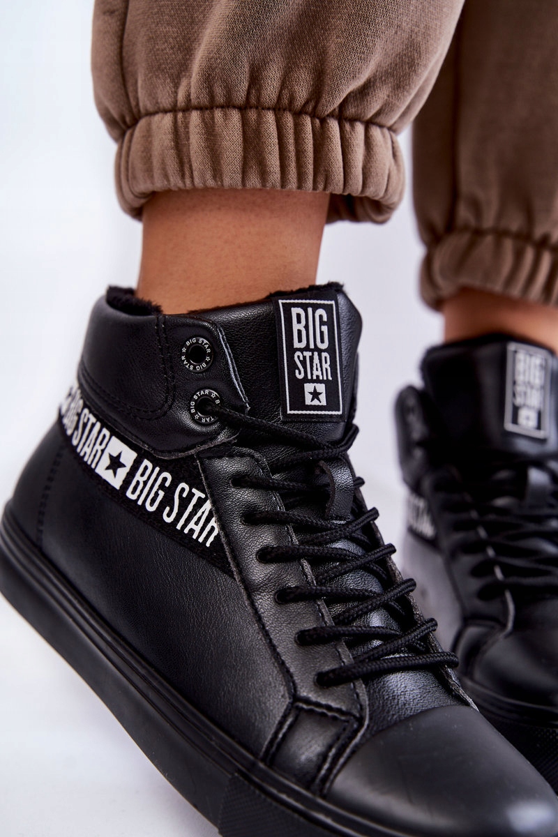 SKÓRZANE TRAMPKI BIG STAR EE274355 CZARNE 37 Materiał wkładki tkanina
