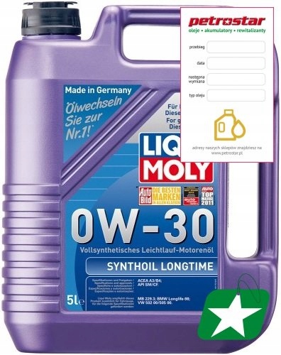 LIQUI MOLY SYNTHOIL LONGTIME 0W30 5L - 8977