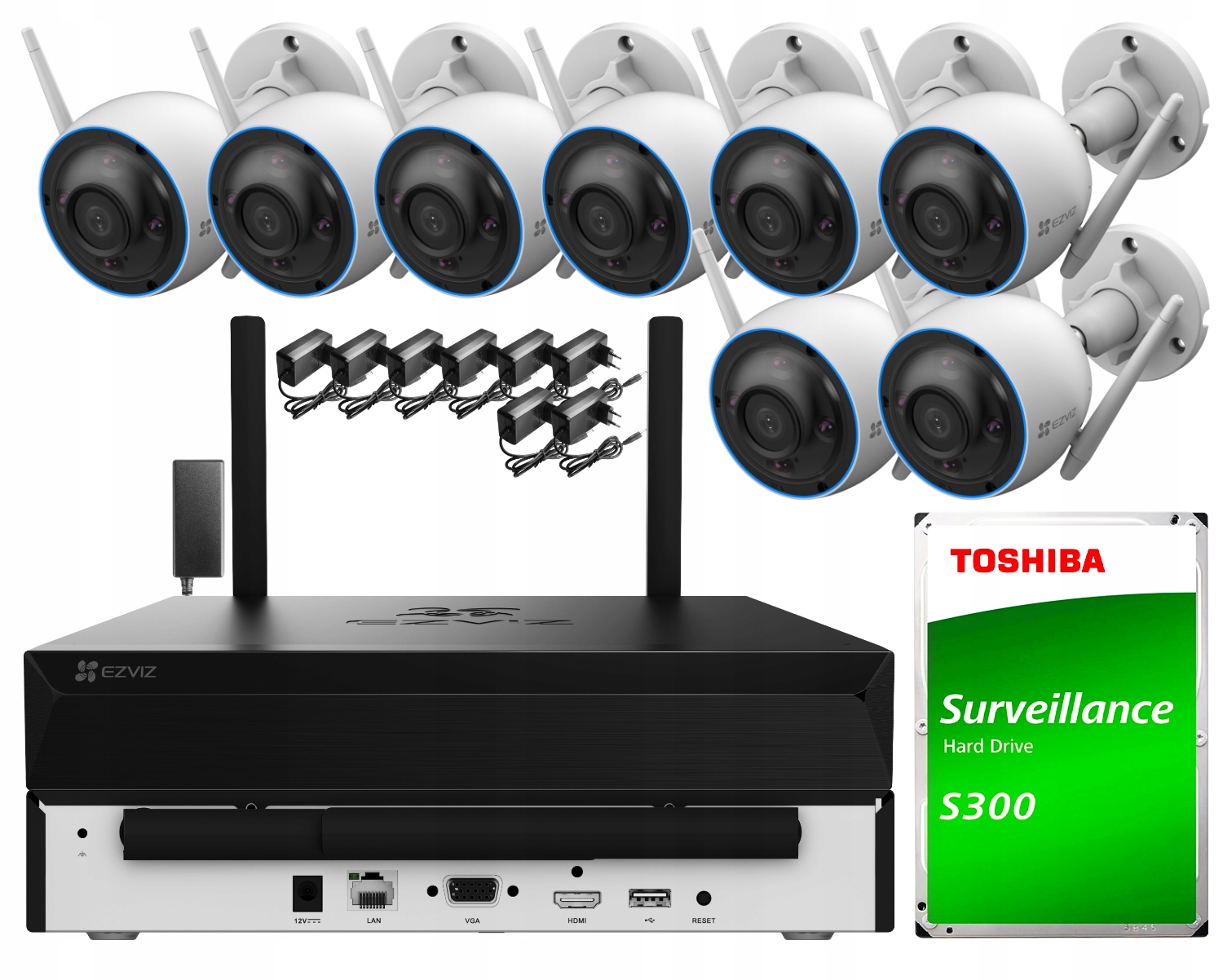 Zestaw do monitoringu Wi-Fi Ezviz 8x H3 3Mpx