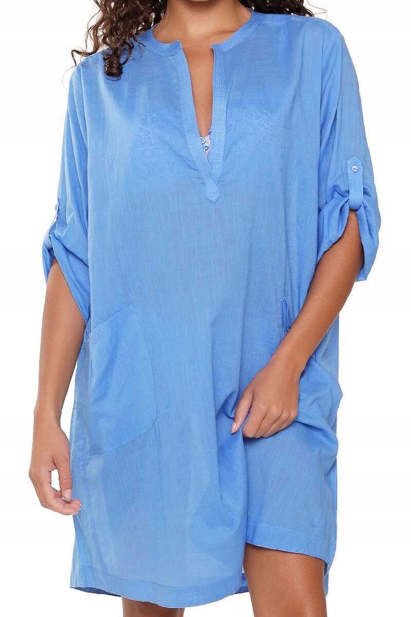 LingaDore Plážová tunika 7225 modrá 2XL