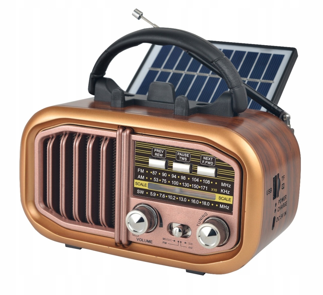 Radio Kuchenne Retro Solarne Powerbank 1200mAh USB microSD Bluetooth 5 R20 Marka Retropolis